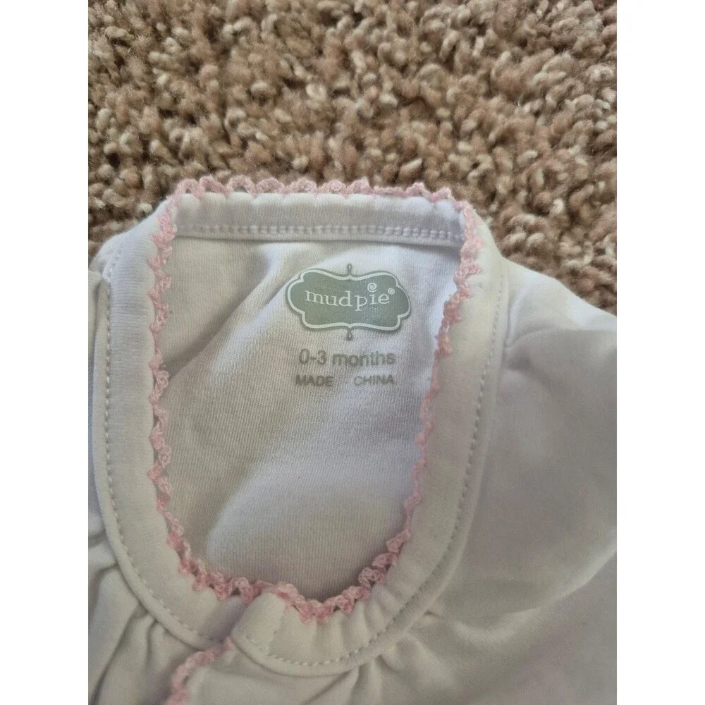 Mudpie bunny gown size 0-3 months 100% cotton